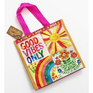 NWT Natural Life Insulated lunch tote "Good vibes only"